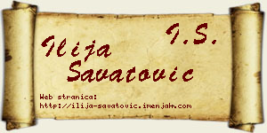 Ilija Savatović vizit kartica